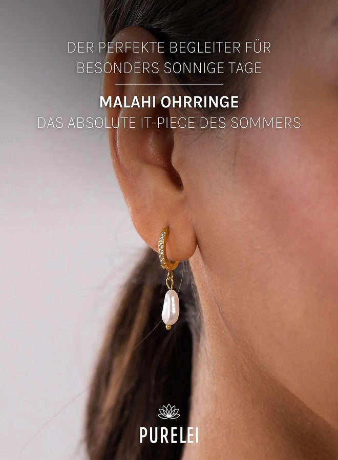 PURELEI Malahi 18K Gold Plated Hoop Drop Earrings Women's Stainless Steel Waterproof Fashion Jewelry - Image 2